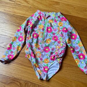 Betsey Johnson Floral Girls Rashguard
